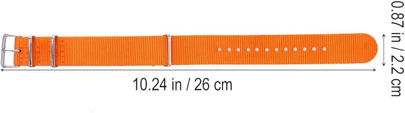 Heavy Duty Nylon Woven Watch Strap Replacement Band Breathable Soft Comfortable Orange - Image 3